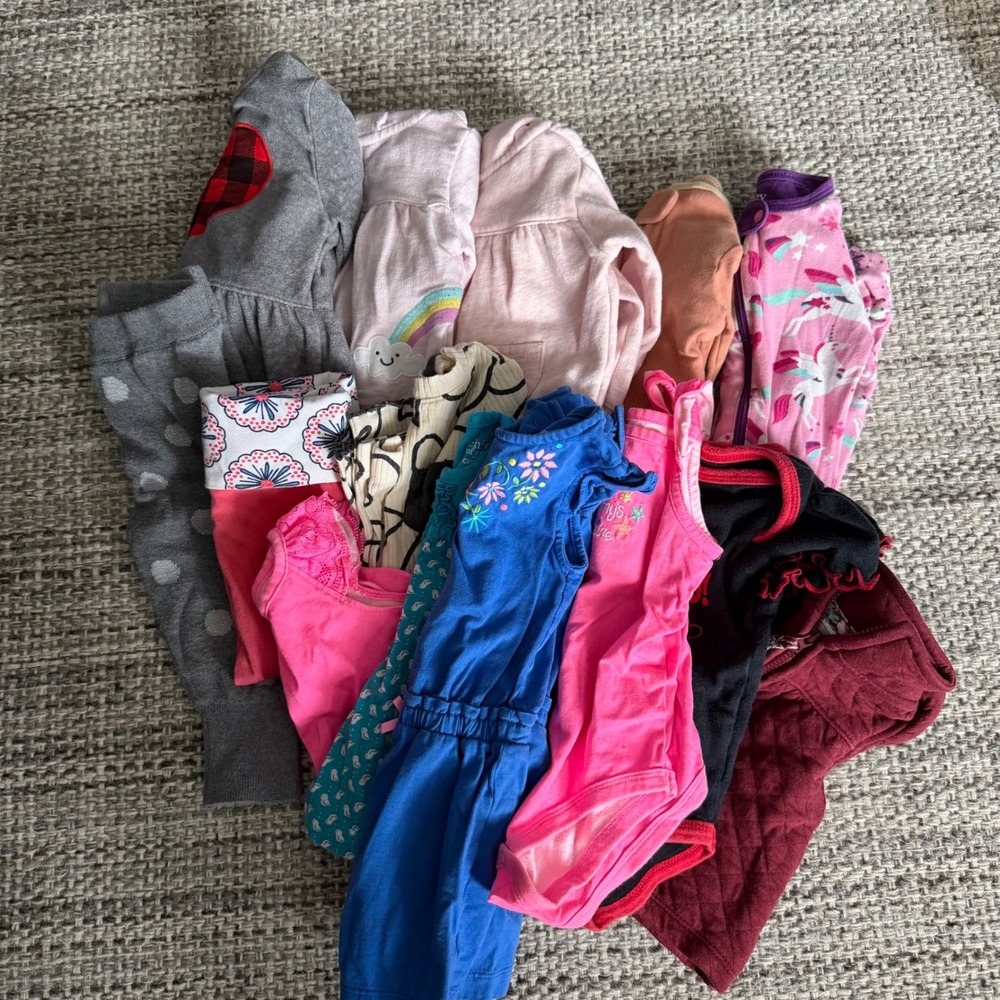 6-12M Girls Mixed Clothing Lot Carters Romper Sleeper Bodysuits 14 pieces jacket